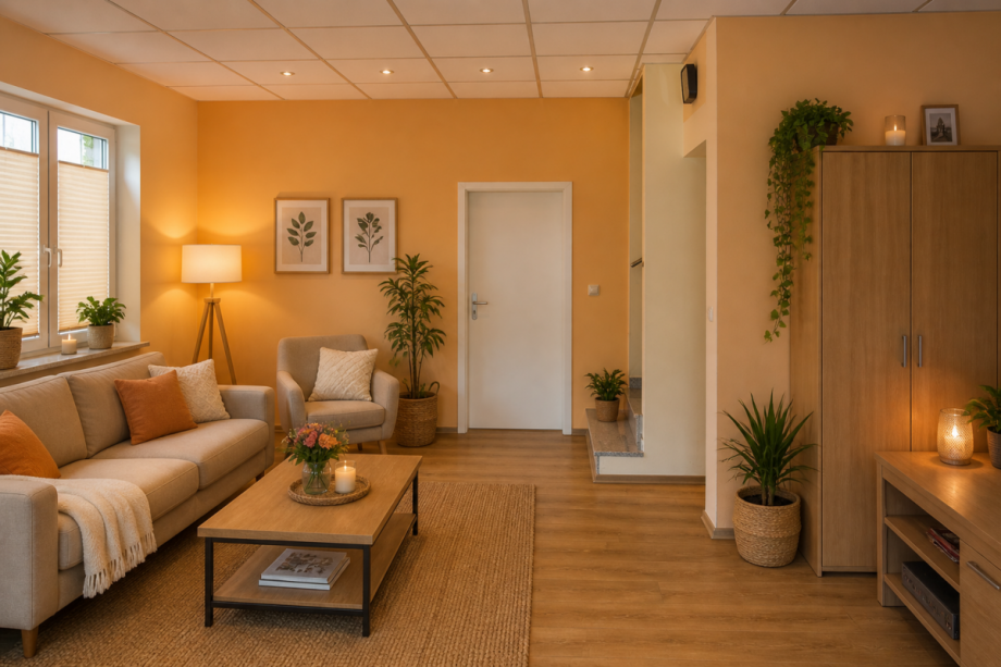 Wohnzimmer KI-bearbeitet B�rohaus Hamb�hren