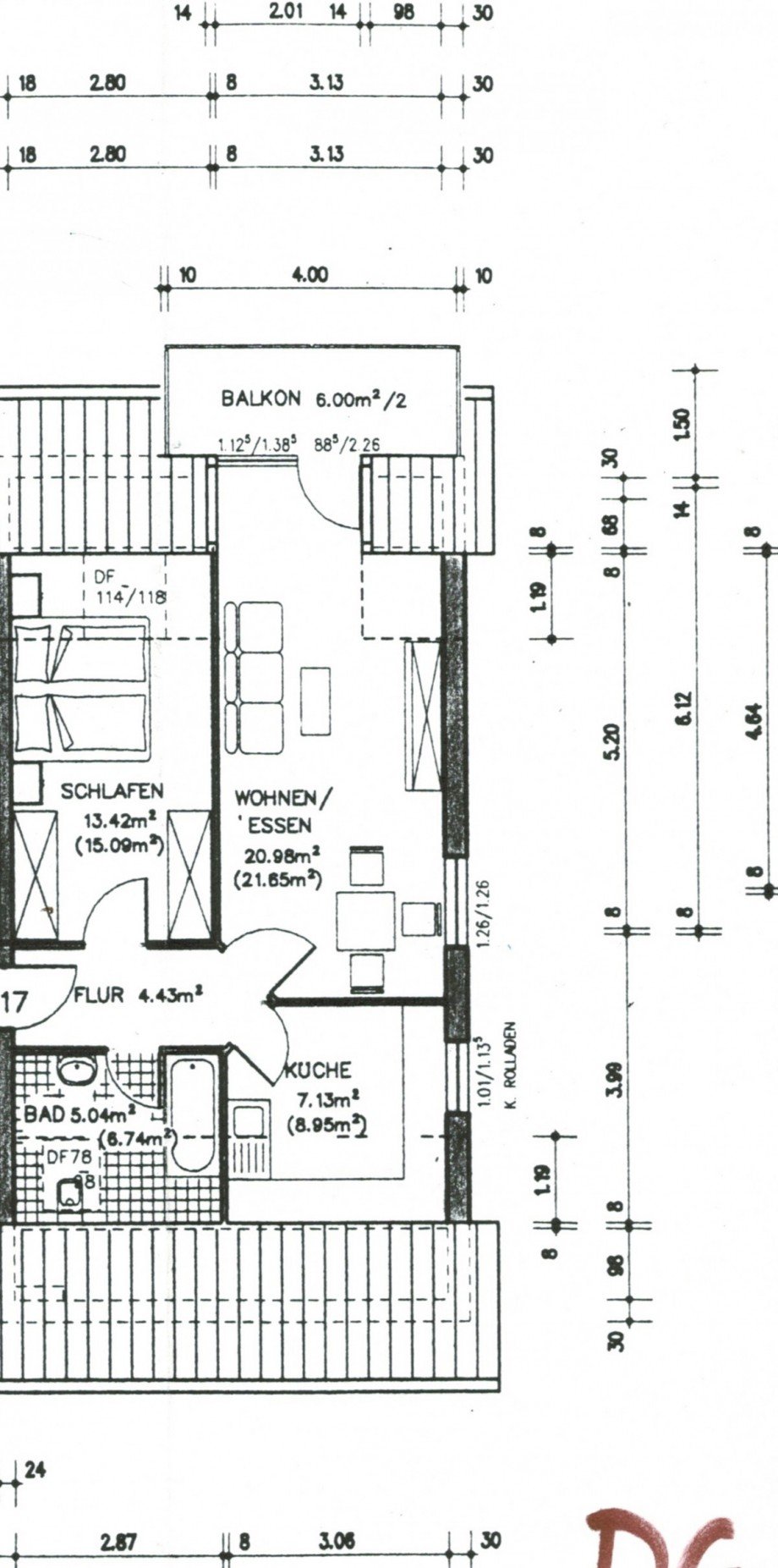 Grundriss bearb. Dachgeschosswohnung Mannheim