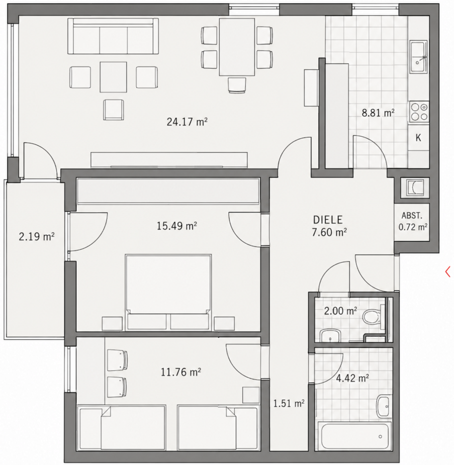 GrundR 3 Zi Grassau Erdgeschosswohnung Grassau