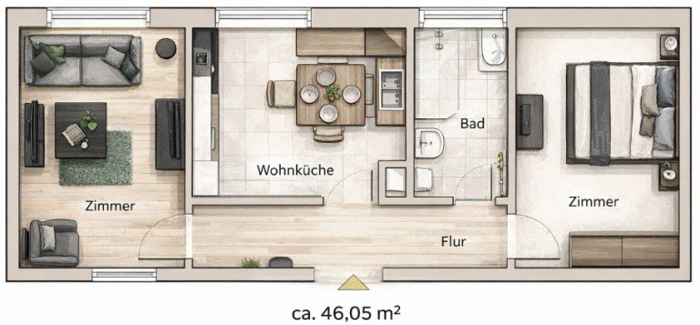 GrundR 2 Zi A� bearb Alt�tting Wohnung Solide Kapitalanlage in Alt�tting - vermietete 2-Zimmer-Wohnung mit Gartennutzung