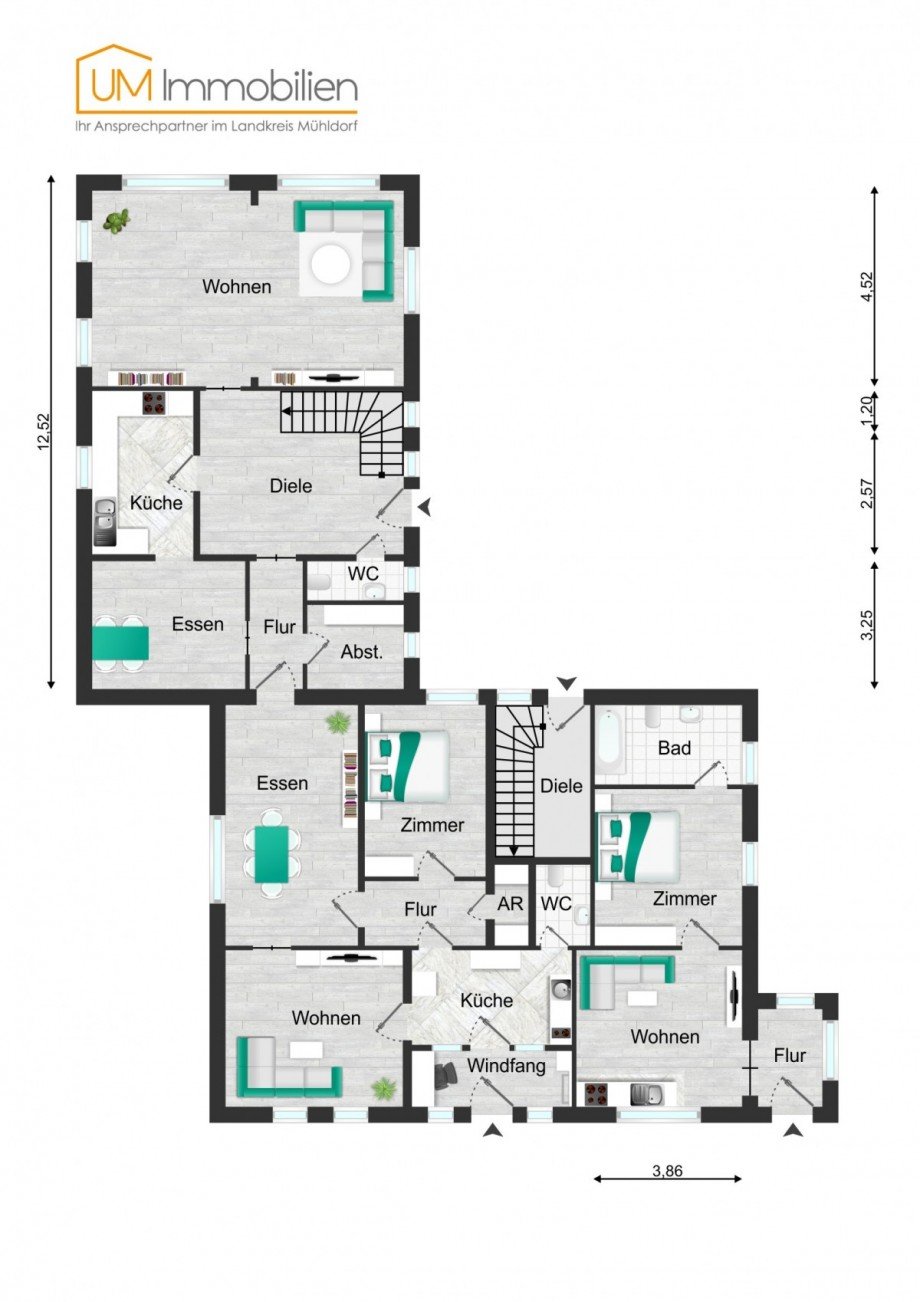Grundriss EG Mehrfamilienhaus Hamb�hren