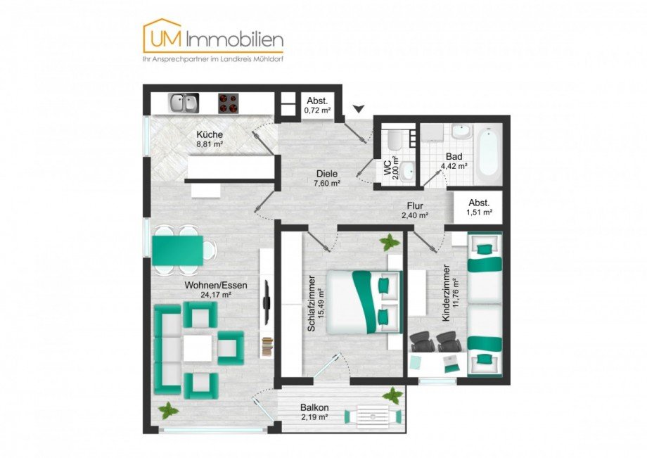 GrundR 3 Zi Erdgeschoss Erdgeschosswohnung Grassau