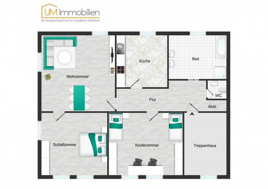 GrundR nicht ma�stabsgetreu Etagenwohnung Buchbach