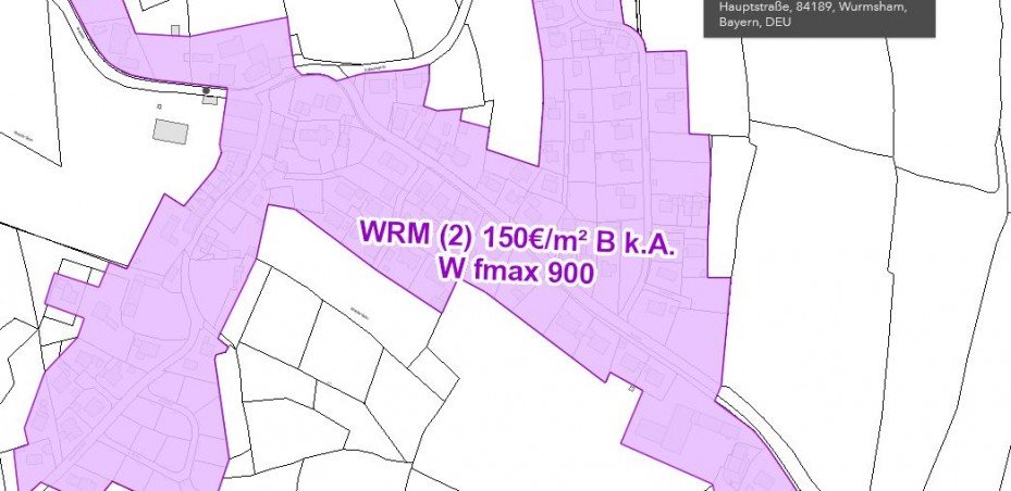 Bodenrichtwert Wrumsham Wohngrundst�ck Wurmsham