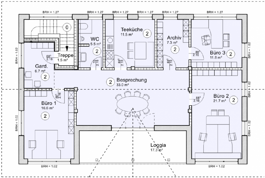 GR Obergeschoss B�rohaus Griesst�tt
